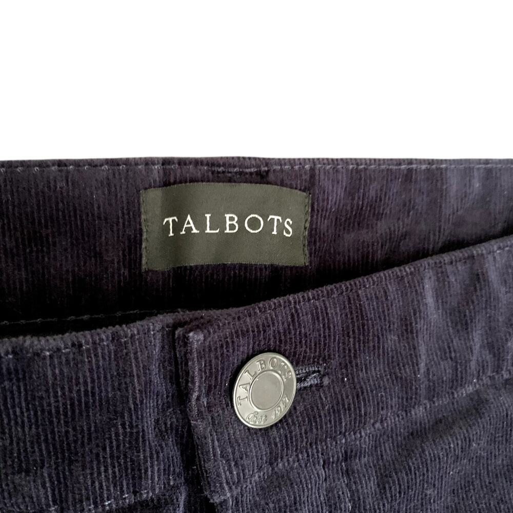 Talbots Navy Blue Stretch Corduroy Straight Leg 5 Pocket Pant Size 14 - Picture 3 of 8